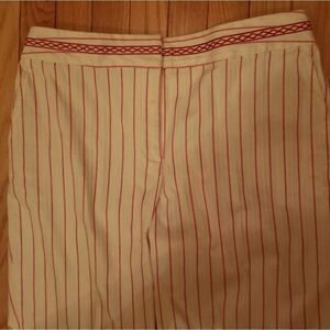 💄TALBOT'S RED & WHITE LINEN STRIPED PANTS